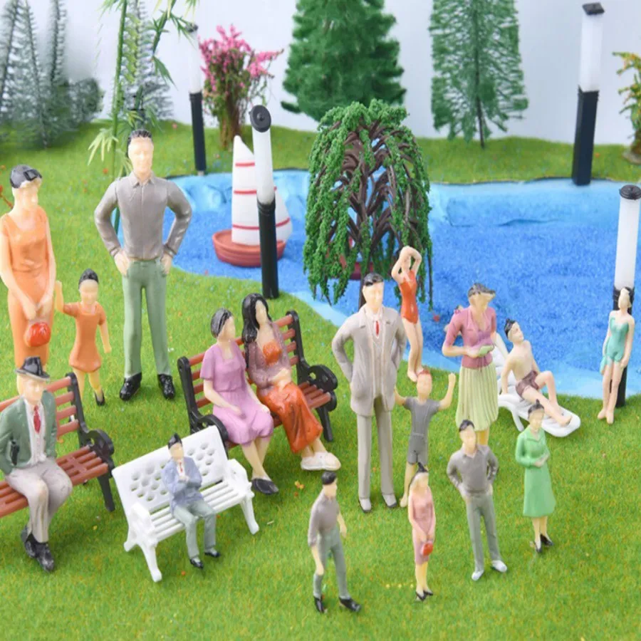 

100pcs 1:25 Scale Train Building People Painted Model Train Passenger People Figures Scale