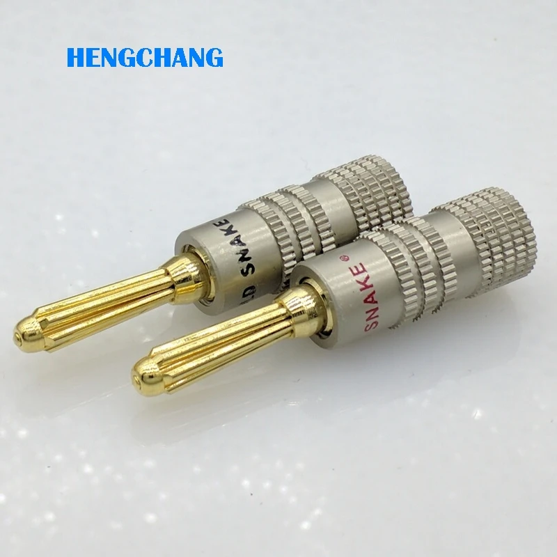 gold plating 4mm Banana Plug For Speaker Copper 4mm Banana Plug black and red banana plug Audio Connector 2pcs/lot