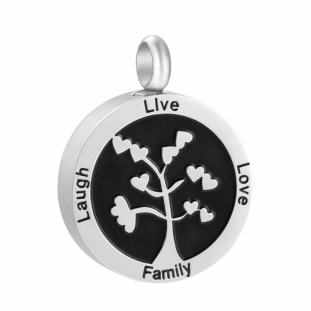 CMJ9935 NEW! Live Love Laugh Stainless Steel cremation jewelry Ashes Keepsake Urn Charm Necklace for ashes Cremation Pendant