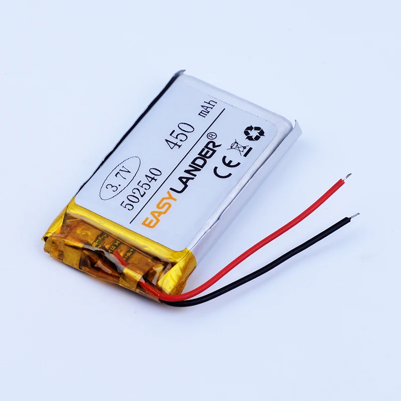 502540 3.7V 450mAh Rechargeable Lithium Li Polymer Battery 052540