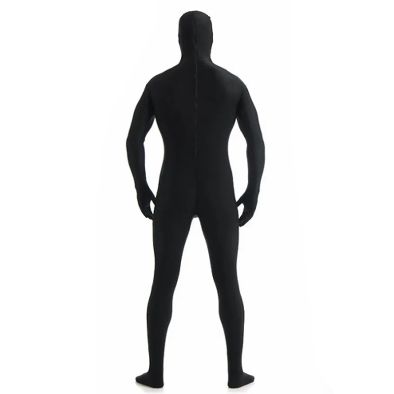 Ensnovo-traje Zentai Unisex para hombre y adulto, traje de LICRA de cuerpo completo, cara abierta, negro, ajustado, para Cosplay