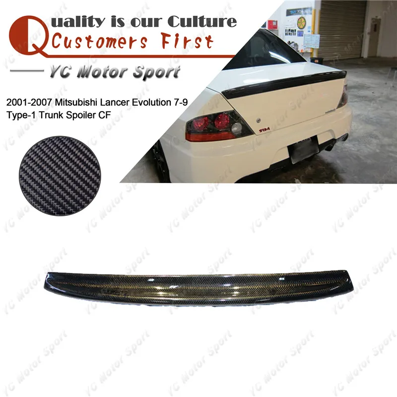 Car Accessories Carbon Fiber Trunk Spoiler Fit For 2001-2007 Evolution 7-9 EVO 7 8 9 Type-1 Rear Trunk Spoiler Wing Ducktail