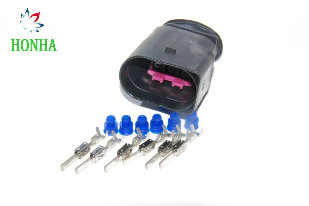 Free shipping 2/5/10 pcs/lots 6 Pin/Way 3.5 Auto Female Male LSU 4.2 Oxygen Sensor Connector Plug 1J0973733 1J0973833