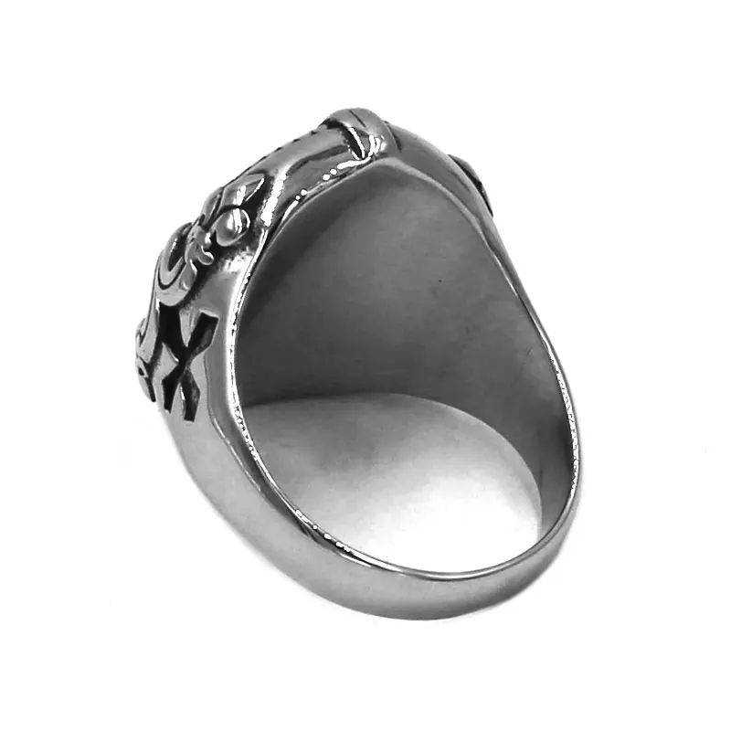 Wholesale King Crown Cross Ring 316L Stainless Steel Jewelry Classic Vintage Royal Crown Biker Ring For Men Women 790B