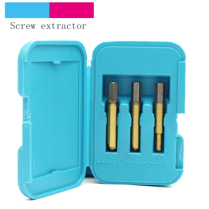 3 pcs Danneggiato Screw Extractor Drill Bit di Guida Set Rotto Bullone Della Vite Prigioniera Spogliato Vite di Rimozione Strumento di Strumento di Riparazione Auto Accessori