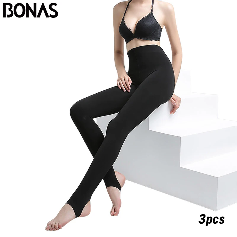 BONAS 3pcs Wholesale Women Warm Tights Winter Tights Warm Pantyhose Women Sexy Tight Velvet Pantyhose Plus Size High Elastic