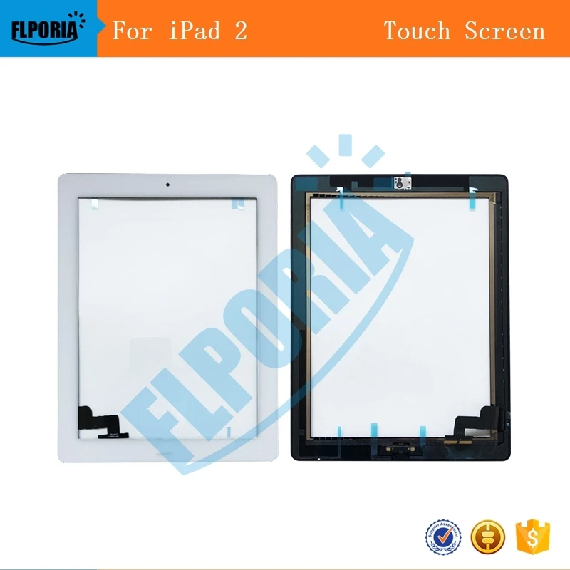 For iPad 2 Touch Screen Tablet Digitizer Display Assembly - Includes Home Button flex + Camera Holder + frame Screen For iPad 2