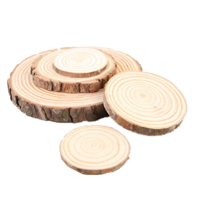 Hot sell 5 sizes Natural Round Wooden Slice Cup Mat Coaster Tea Coffee Mug Drinks Holder for DIY Tableware Decor Durable 5BB5591