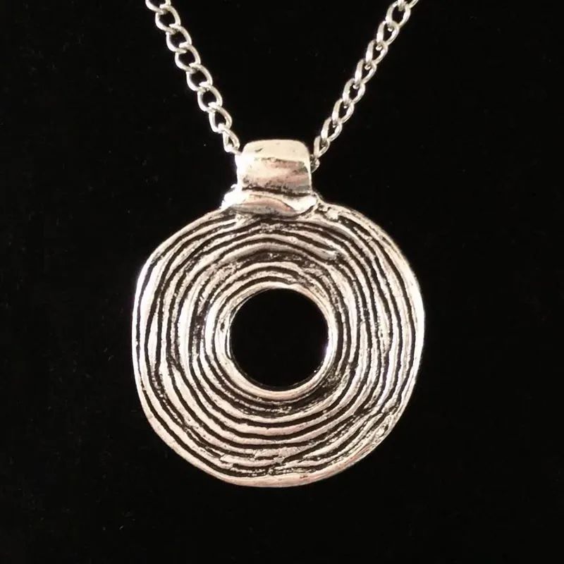 アクセサリー DIFFERENT NECKLACE SILVER 53cm ZXZ Silver Color Large Abstract Open Spiral Swirl Vortex Pendant