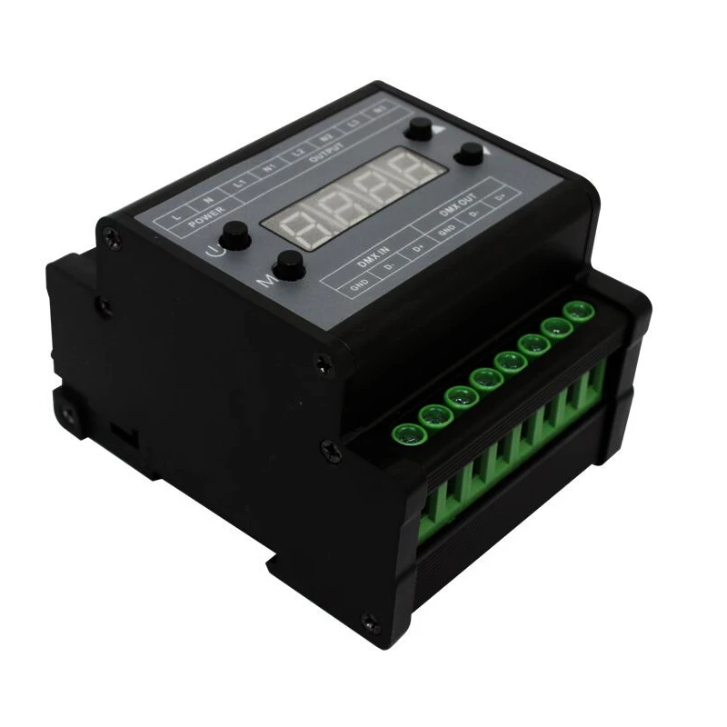 DMX Triac LED Dimmer 3 Channels Output AC 110V 220V High Voltage LED DMX Controller AC90-240V input