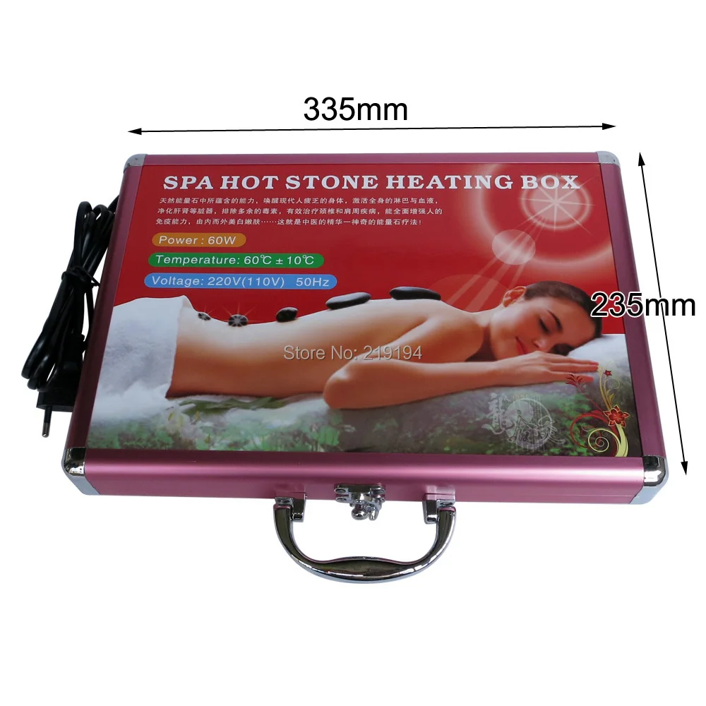 HOT! 20pcs/set body massage stone set hot stone with 220V heater box CE and ROHS