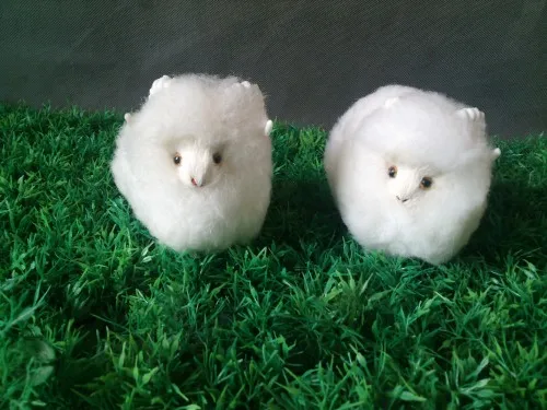simulation white sheep about 9x8cm Handmade craft model toy,polyethylene&furs sheep toy,one lot/ 2 pieces,decoration gift w4068