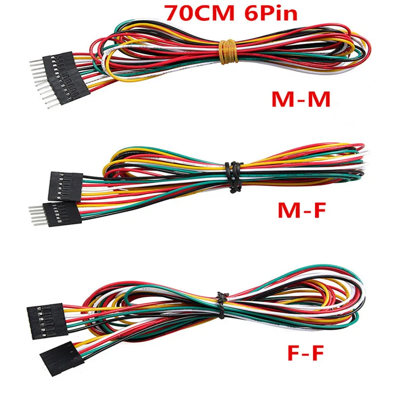 

Jumper Wires 10pcs/lot 6pin 70cm M-M M-F F-F DuPont Cable Line Breadboard Wires for Electronic DIY Starter Kit