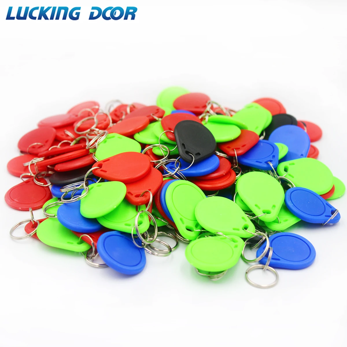 100pcs/lot 13.56MHz IC M1 1K S50 Keyfobs Tags Access Control RFID Key Finder Card Token Attendance Management Keychain Read Only