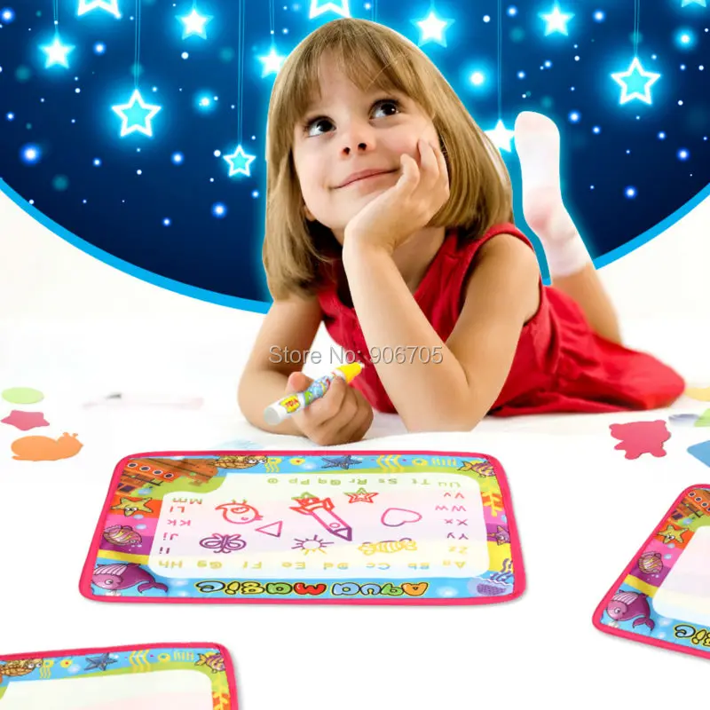 29x19CM Water Drawing Mat With Magic Pen Doodle Painting Picture Water Drawing Play Mat Doodle aqua magnetic drawing board toys