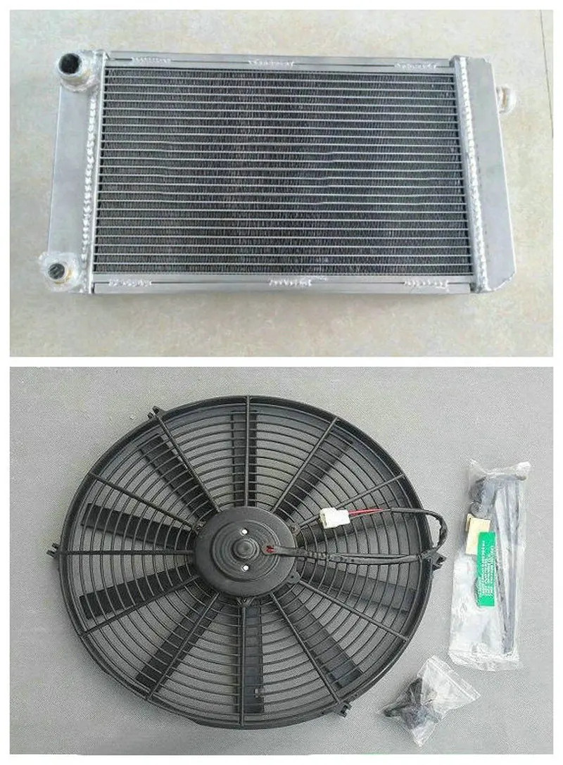 

New Performance Aluminum Radiator + Fan For 1974-1980 MG MIDGET 1500 MT 1980 1979 1978 1976 1975 1974