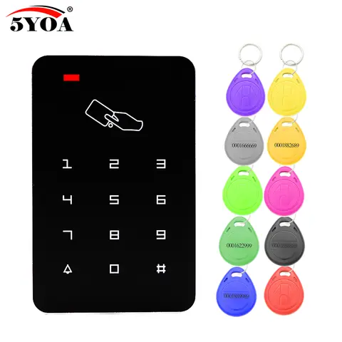 Standalone Access Controller with 10pcs EM keychains RFID  Control Keypad digital panel Card Reader For Door Lock System