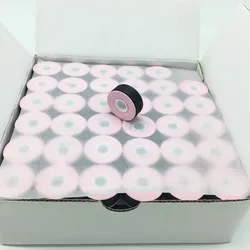 Pre-wound Bobbin Thread for Embroidery Machine, Black, Side Type L 75D/2, 144PCs per Box