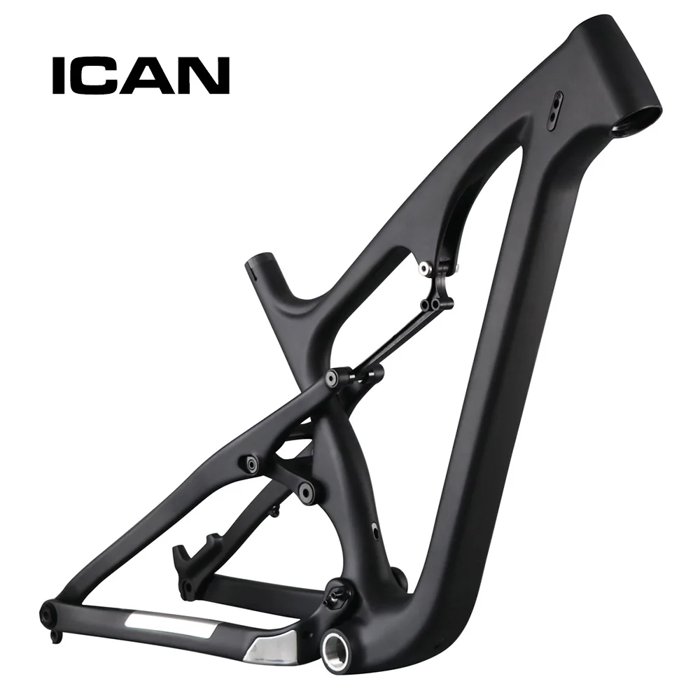 Icanbikes snow bike 26ER full suspension carbon fat bike frame  200x51 rear shock 120mm travel SN04 size 16 18 20 inch