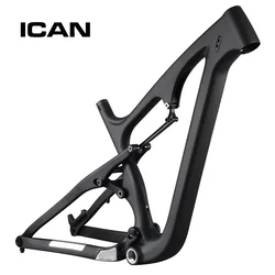 Icanbikes snow bike 26ER full suspension carbon fat bike frame  200x51 rear shock 120mm travel SN04 size 16 18 20 inch