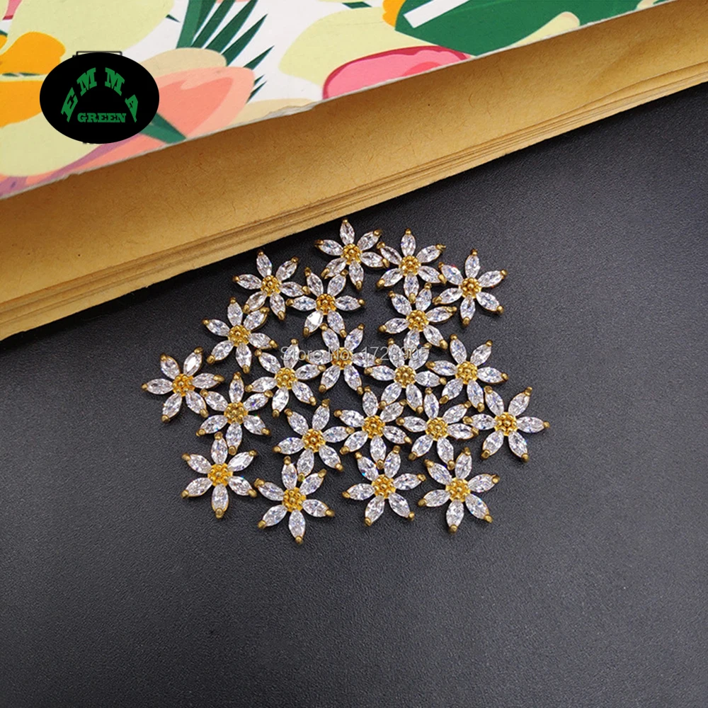 Zircons Mini Daisies Charm 200pc Daisy Flower Zircon Button Embellishment Crystal Accessories DIY Jewelry Making Findings