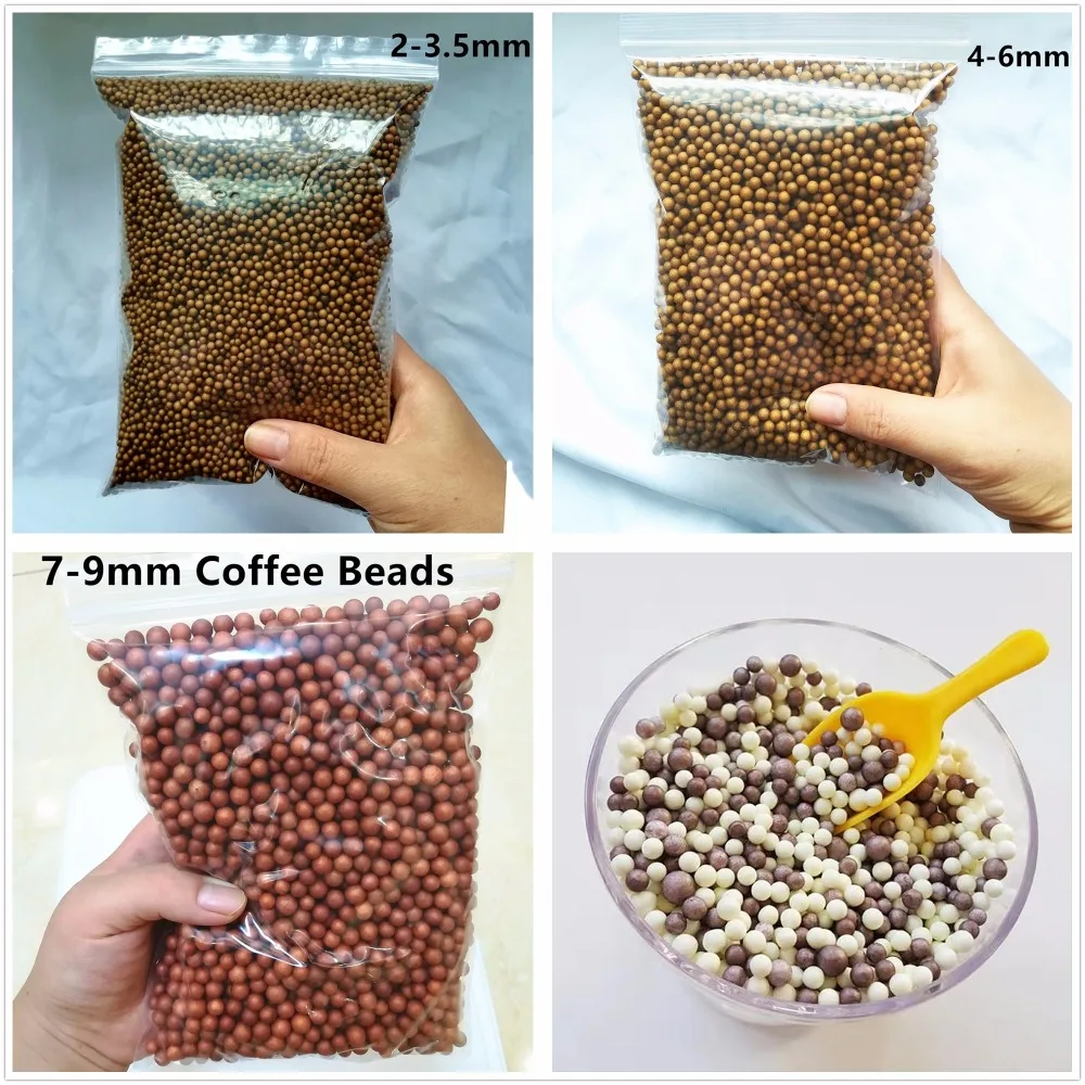 2-3.5mm 4-6mm 7~9mm Coffee Brown Chocolate Foam Beads Slime Supplies Filler For Fish Tank Decoration Toy