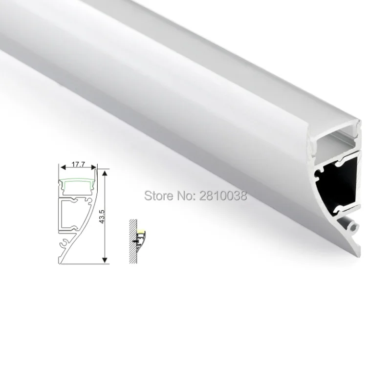 10 X1 M Sets/Lot Wall washer aluminium led profile and Crescentic led channel extrusion for wall decoration lights