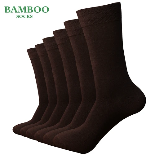 Calcetines de café de bambú para hombre Match-Up, calcetines de vestir de negocios antibacterianos transpirables (6 par/lote)