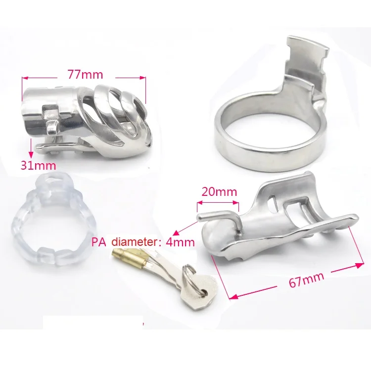 Stainless Steel 3D Male Long Cock Cage Detachable PA Lock Substitutable Nail Penis Ring Chastity Device BDSM Sex Toy A359