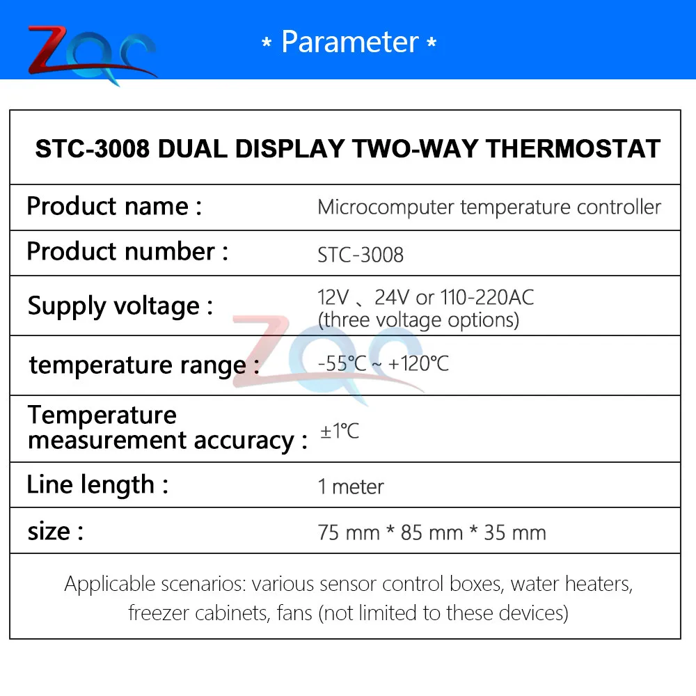 Dual Digital Temperature Controller Thermostat Thermoregulator Incubator Probe 10A Heating Cooling Two Relay 12V 24V 110V 220V