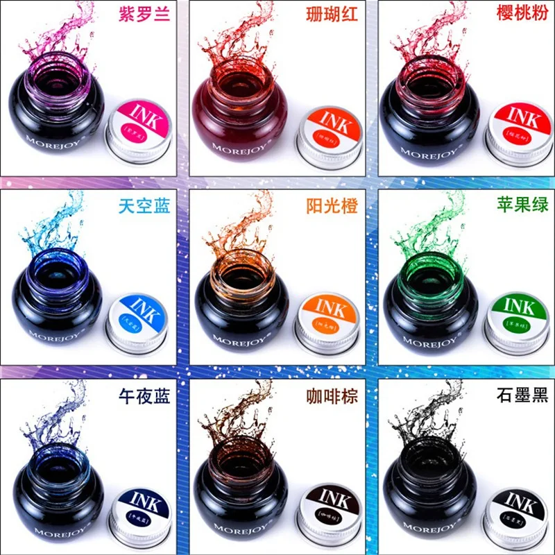 

dip pen ink , Non Carbon Ink , Color Ink for Fountain Pen, 9 colors x 20ML/bottle, ink pens for writing