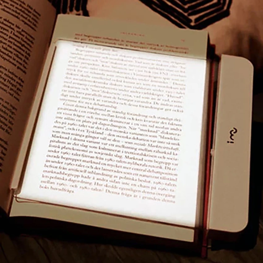 Lampe de lecture LED plate Portable avec signets pour soins oculaires, luminosité réglable, épaisseur de 2.5mm, Vision nocturne magique