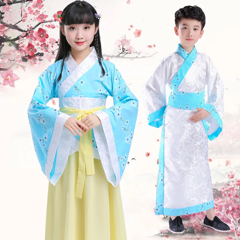 Children's Hanfu  new costume boy three-character by the disciples of the national school performance reading service