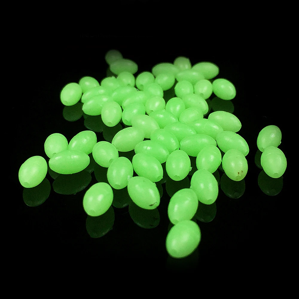 

100pcs/set 3.4 x 5mm Luminous Glow Fishing Beads Sea Fishing Lure Float Tackles Tools Eggs for Rig