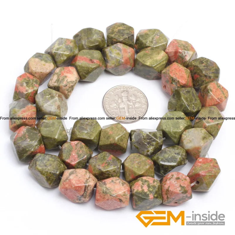 Natural Stone Faceted Cuboid Beads For Jewelry Making Strand 15 Inch DIY Loose Bracelet Necklace