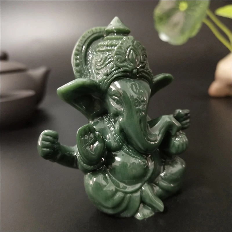 Lord Ganesha Statue Buddha Elephant God Hand Caved Sculptures Ganesh Figurines FengShui Home Garden Buddha Decoration Statues