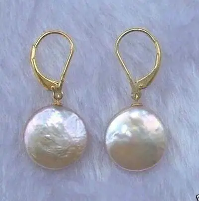 free shipiing PERFECT NICE 12-13MM AAA SOUTH SEA WHITE PEARL EARRING 14k/20