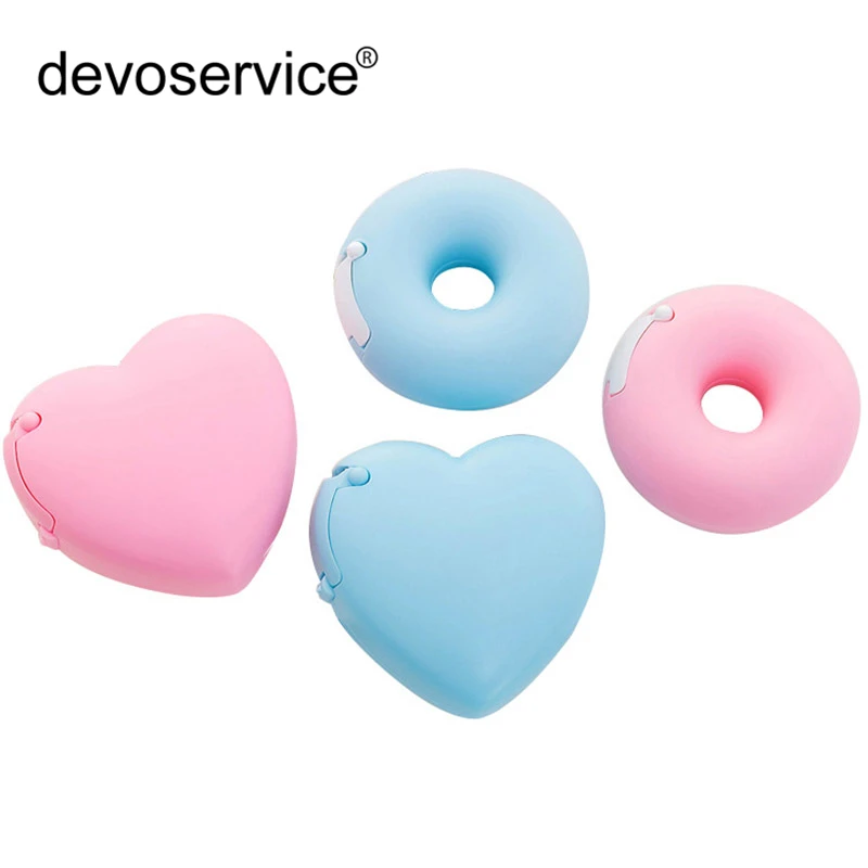 

Portable Candy Color Masking Tape Cutter Design Of Love Heart/Donut Shape Tape Cutter Office Tape Dispenser School Supply