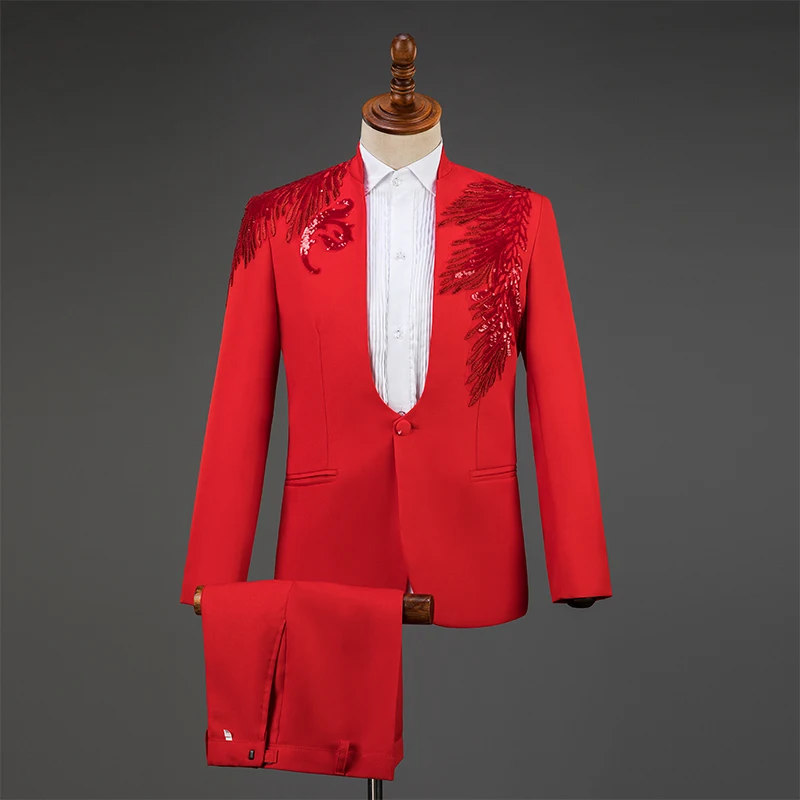 

Men Jacket Suit Sequin Blazer Slim Fit Frock Coat Outfits Male Singer Costume Celebrate Nightclub Stage Mens Formal Wear DT746