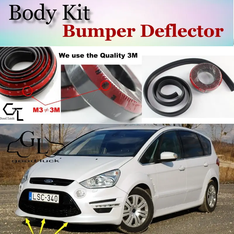 Bumper Lip Deflector Lips For Ford S-Max SMax S Max Front Spoiler Skirt For GOOD LUCK Fans Car View Tuning / Body Kit / Strip