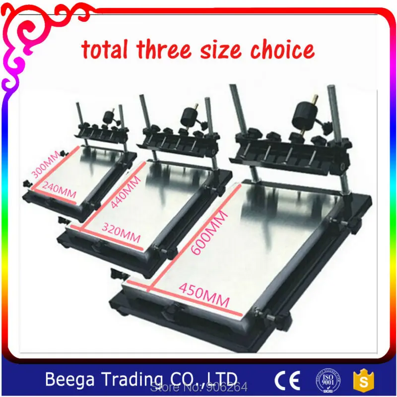 

Single Big Size Screen Printing Press Manual Do Shirt Machine Board for 450MMx600MM Total Three Style Choice