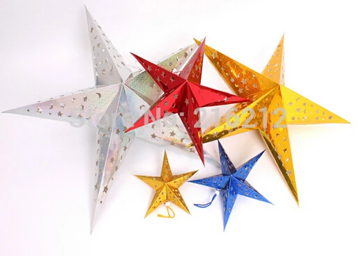 Christmas Ornament 30cm Paper five-star star lampshade Christmas scene layout Paper Lanterns Decorations