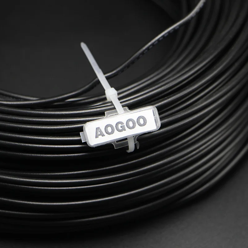 100pcs/lot AOGOO4010 Environmental Flame Retardant Plastic Waterproof Transparent Cable Marker