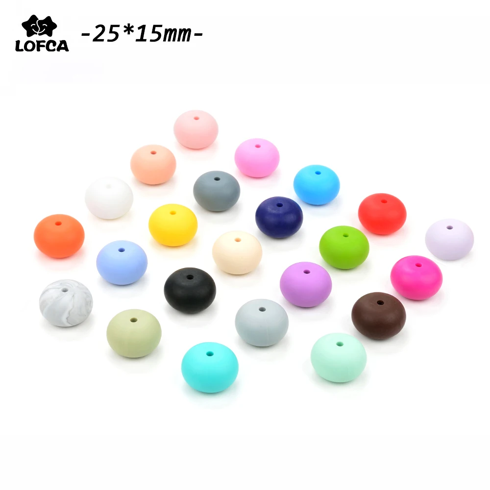 

LOFCA Wholesale 50pcs/lot Abacus Loose Silicone Jewelry Beads Elegant Beaded Necklace Silicone Bead For Silicone Necklace