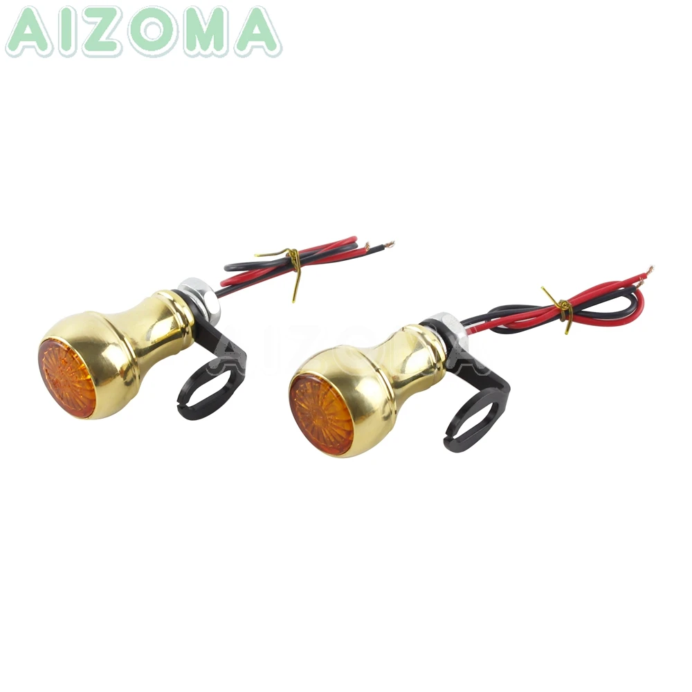 Motorcycle LED Indicators Amber Turn Signal Blinker Light Front Headlight for Harley Suzuki Honda Cafe Racer Custom Flasher Lamp