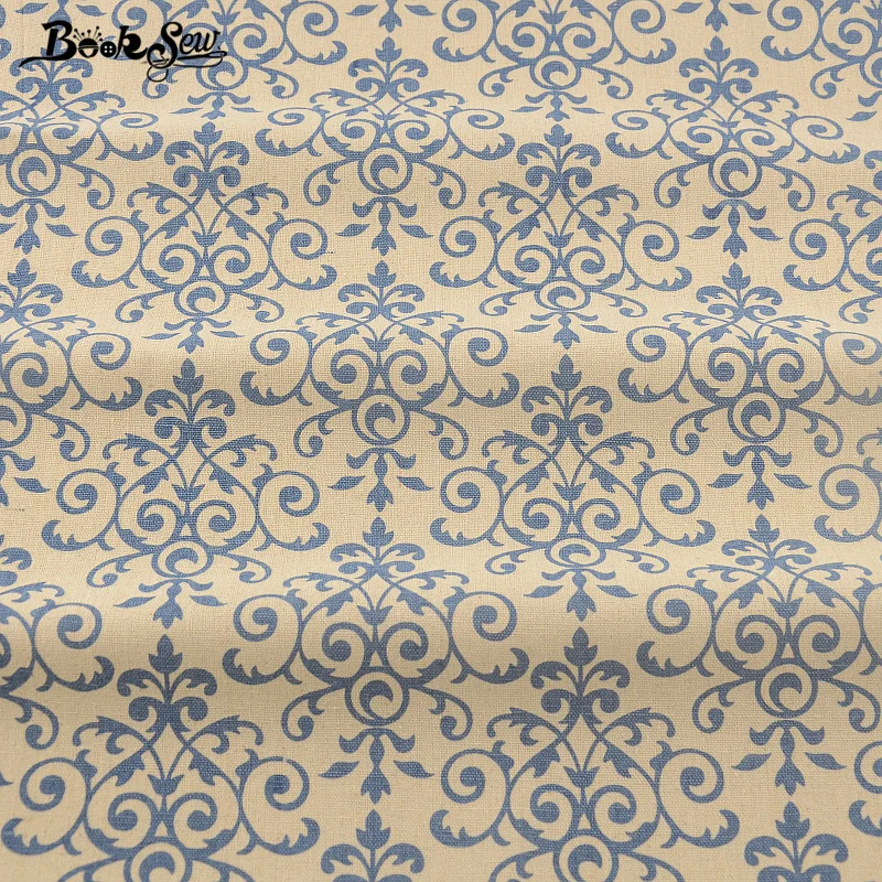 Tablecloth Pillow Bag Curtain Cushion Zakka CM Booksew Home Textile Cotton Linen Fabric Blue Pattern Design Sewing Material