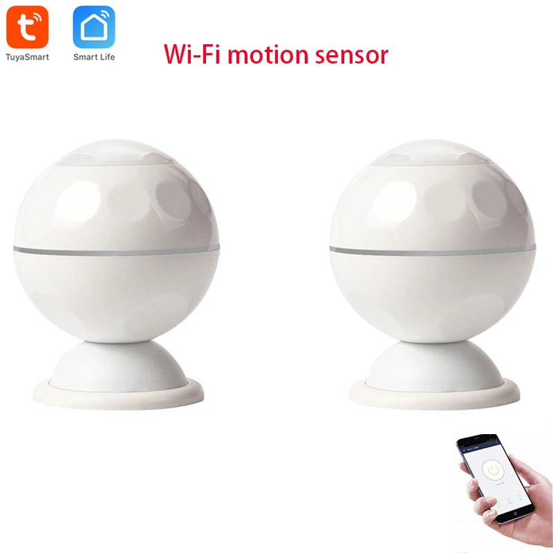 Smart WiFi PIR Motion Sensor Detector with magnet bracket for Home security,WiFi Infrared detector compatible with IOS & Android