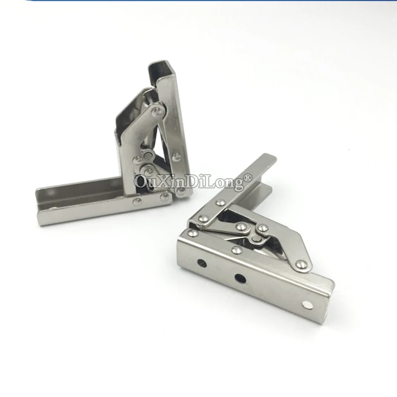 HOT 4PCS 90 Degree Folding Hinges Brackets Conversion 180 Degree Table Support Concealed Flap Hinge Furniture Connectors