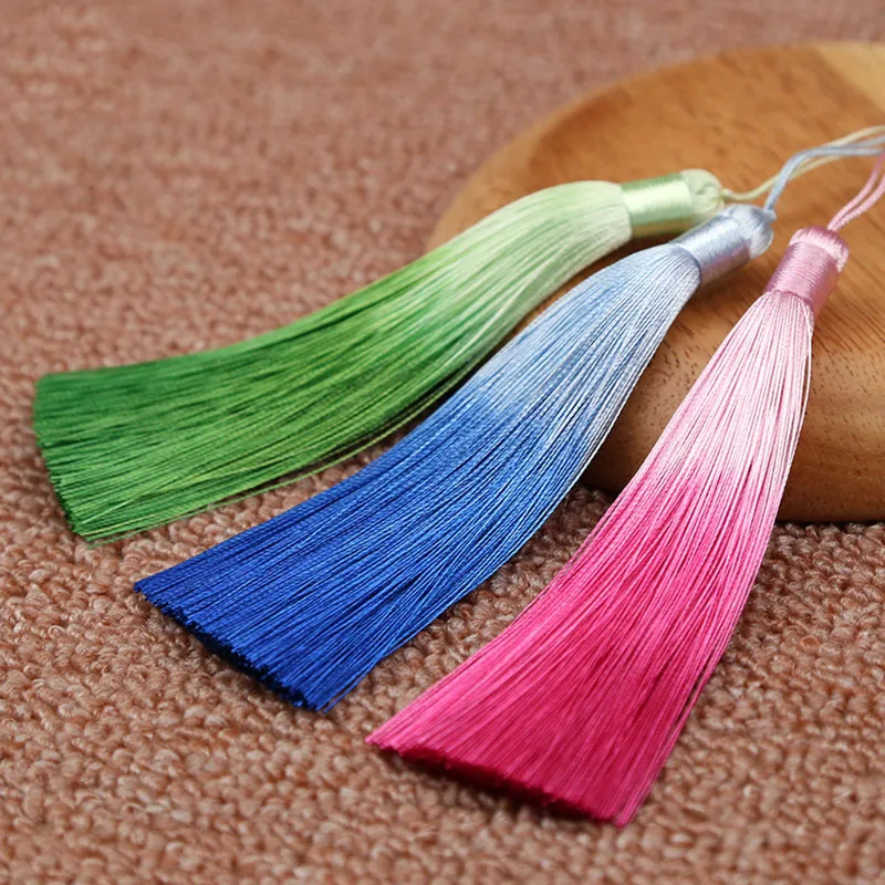 5pcs/lot 12cm Tassel Fringe Charms Pendant fit Earrings Chinese Knot Silk Satin Tassels Cords for DIY Jewelry Making Findings