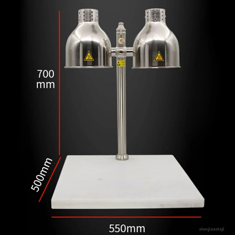 مزدوج رئيس بوفيه الغذاء العزل الجدول مصباح مصباح حراري يعمل بالأشعة تحت الحمراء الغذاء الدفء مصباح الرخام